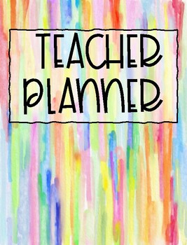 Preview of 2024-2025 Rainbow Watercolor Teacher Planner