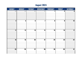 Preview of 2024-2025 School Year Calendar Template (Shaded)