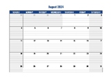 2024-2025 School Year Calendar Template (Shaded)