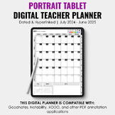 2024-2025 Tablet Digital Teacher Planner | Portrait