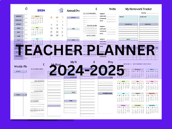 Preview of 2024-2025 Teacher Planner | Lesson planner Pdf| Classroom Roster| Teacher Agenda