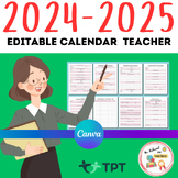 2024-2025 Teacher Planner - Teacher Planner 2024 - editabl
