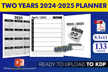 Preview of 2024-2025 WEEKLY PLANNER - KDP INTERIOR TEMPLATE