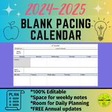 2024-25 Blank & Editable Pacing Calendar