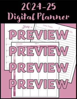 Preview of 2024-25 Digital Planner / Calendar