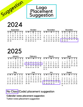 Preview of 2024-25 Yearly One Page Calendar
