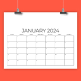 2024 8.5 x 11 Inch Calendar Template