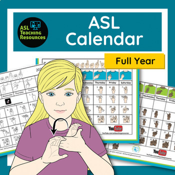 Preview of 2024 ASL Calendars Fingerspelled Monthly Calendar American Sign Language