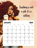 2024 Affirmation Calendar For Teachers Printable