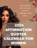2024 Affirmation Quotes Calendar For Women Printable