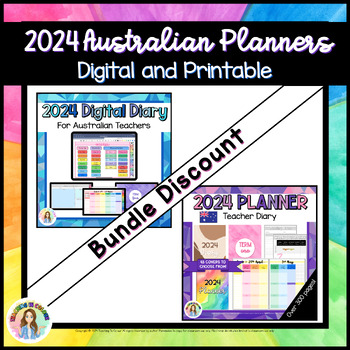 Preview of 2024 Australian Teacher Planner BUNDLE | Digital and Print