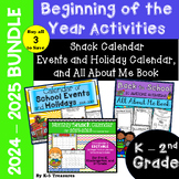 2024 -2025 BUNDLE: Snack Calendar, Events and Holidays, & 