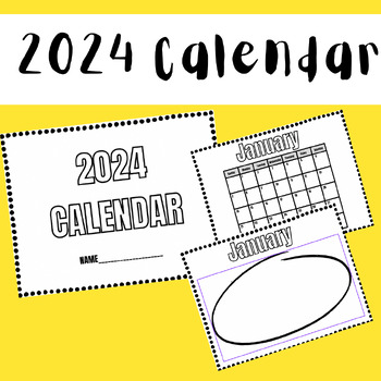 Preview of 2024 Blank Student Calendar for parent gift/classroom management