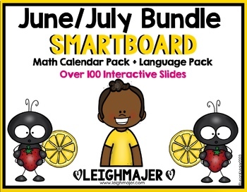 Preview of 2024 Bundle June/July Smartboard Calendar & Language Pack