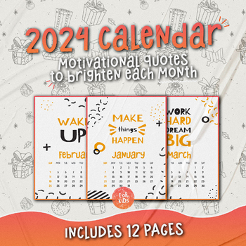 Preview of 2024 Calendar, motivational calendar
