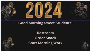 Preview of 2024 Classroom Welcome Back, Morning Message Slide Freebie