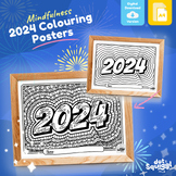 2024 Colouring Poster New Year - Mindfulness - Craft Printable