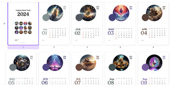 Preview of 2024 Cryptocurrency Digital Download Calendar PDF Printable