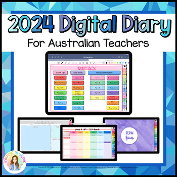 Preview of 2024 Digital Planner for Australian Teachers | Rainbow