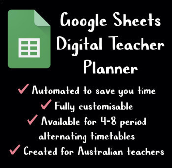 Preview of 2024 Digital Teacher Planner using Google Sheets (Australian High School)