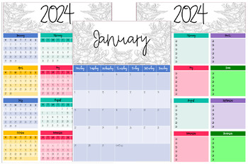 Preview of 2024 Editable Calendar