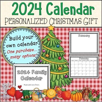 Preview of 2024 Edition * Personalized Christmas Calendar Gift/Present Art Activity