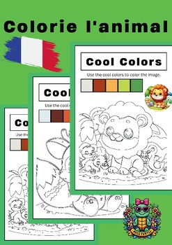 Preview of 2024 FRENCH Educational Coloring Activity Color by colors