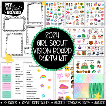 2024 Girl Scout Vision Board Party Kit, Goal Mood Scouts New Year's Fun  Activity