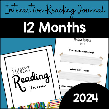 Preview of 2024 Student Monthly Goal-Setting and Reflection Journal for Reading (12 Months)