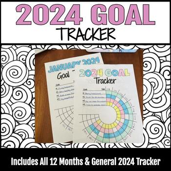 Preview of 2024 Goal Tracker | Habit Tracker for Students