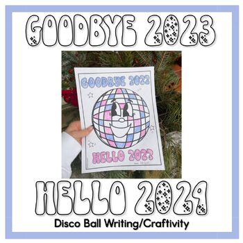 Preview of 2024 Happy New Year | Disco Ball Craftivity/Writing Activity