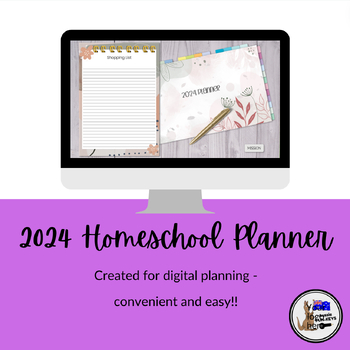 Preview of 2024 Homeschool Digital Planner and Stickers