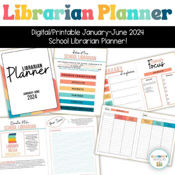 Preview of 2024 Jan-June School Librarian Digital Planner