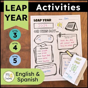 Preview of Leap Day 2024 Reading, Writing, Math - Leap Year Worksheets/Activities + Spanish