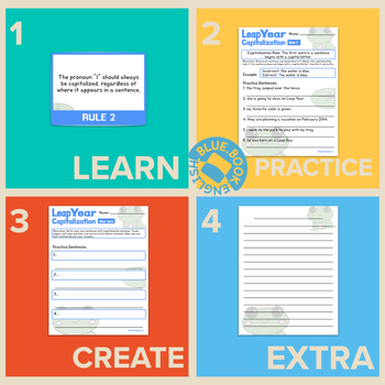 Preview of 2024 Leap Year Capitalization Pack: Rules, Practice, and Collaboration Sheets