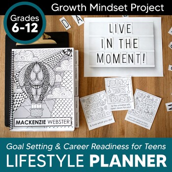 Preview of 2024 Lifestyle Planner & Journal for STUDENTS: Goal Setting + Digital Included