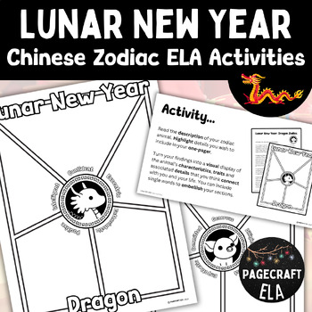 Preview of 2024 Lunar New Year ELA Activities for all Chinese Zodiac Animals