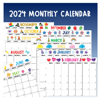 Preview of 2024 Monthly Calendar - All Months