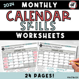 2024 Monthly Calendar Concepts Activity | Executive Functi