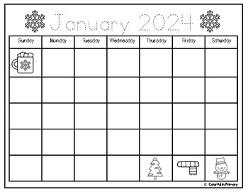 2024 Monthly Calendars by Colorful In Primary | TPT