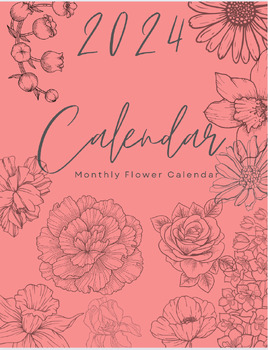 Preview of 2024 Monthly Digital Flower Calendar