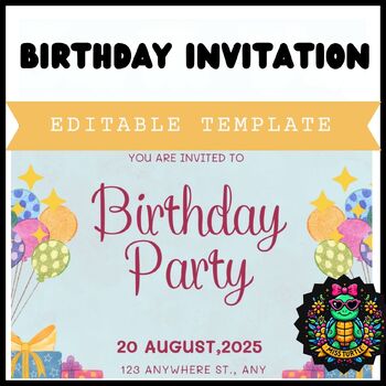 Preview of 2024 New Editable Birthday Party Invitation Templates Google Slides