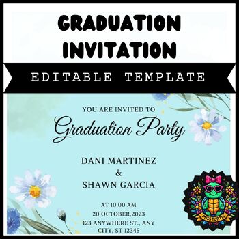 Preview of 2024 New Editable Graduation Party Invitation Template