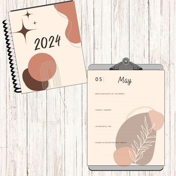 Preview of 2024 New Year Boho Planner - Digital Printable Calendar 
