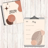 2024 New Year Boho Planner - Digital Printable Calendar 