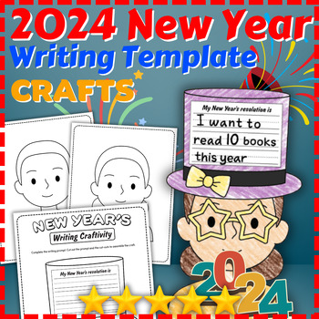 2024 New Year Crafts - Writing Template Printable by Art with Thomas