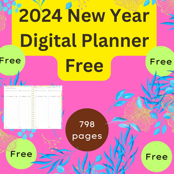 Preview of 2024 New Year Digital Planner-Personal Growth With All-Inclusive Planner Free