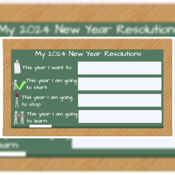 Preview of New Years 2024 Resolutions Board- Print and Easel Digital (No Prep) #toast23