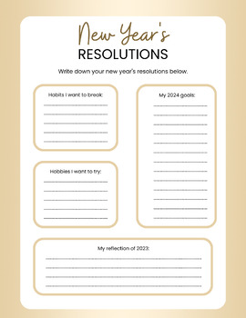 ELA 2024 New Year's Resolutions Writing Worksheet by Professor Messer