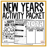 2024 New Years Activity Packet | NYE Classroom Activity | 2024